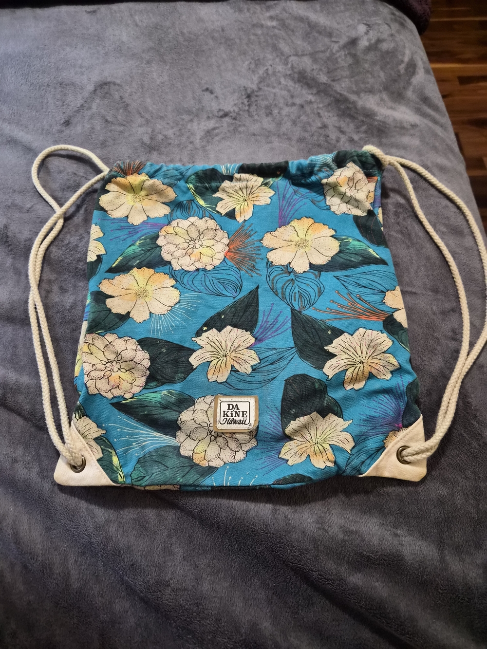 DA KINE Blue Floral Drawstring Backpack In The Pualani pattern